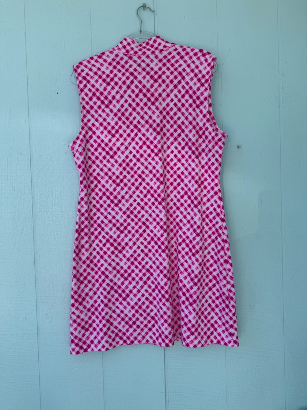 IBKUL Hot Pink & White Gingham Quilted Sleeveless Dress - Picture 6 of 7